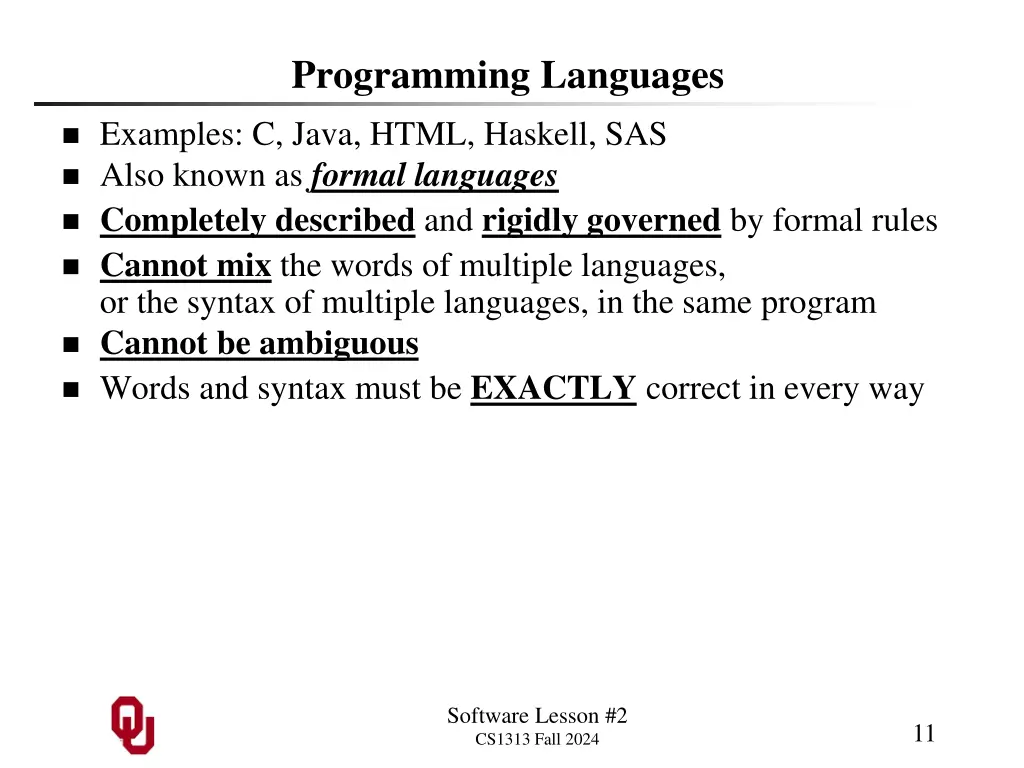 programming languages