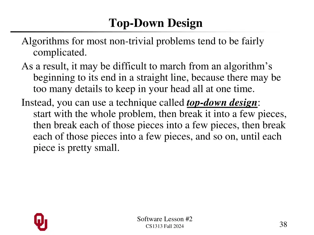 top down design