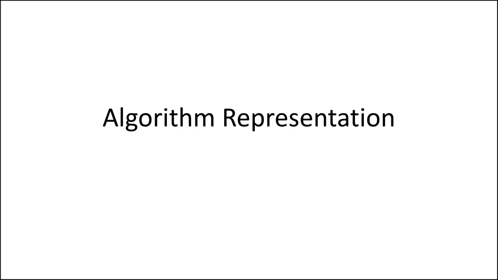 algorithm representation