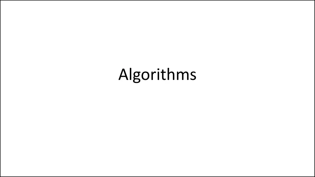 algorithms