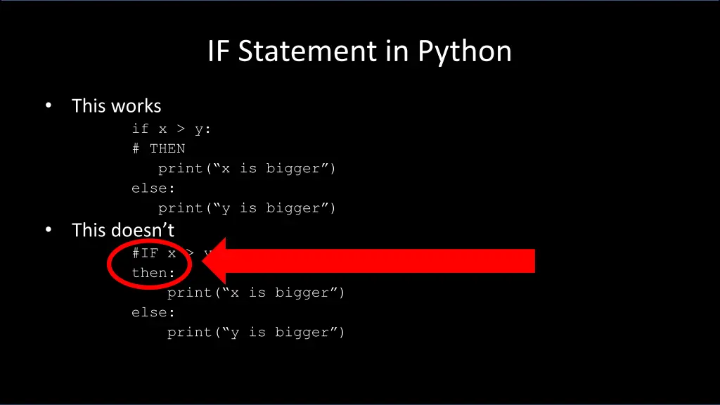 if statement in python 1