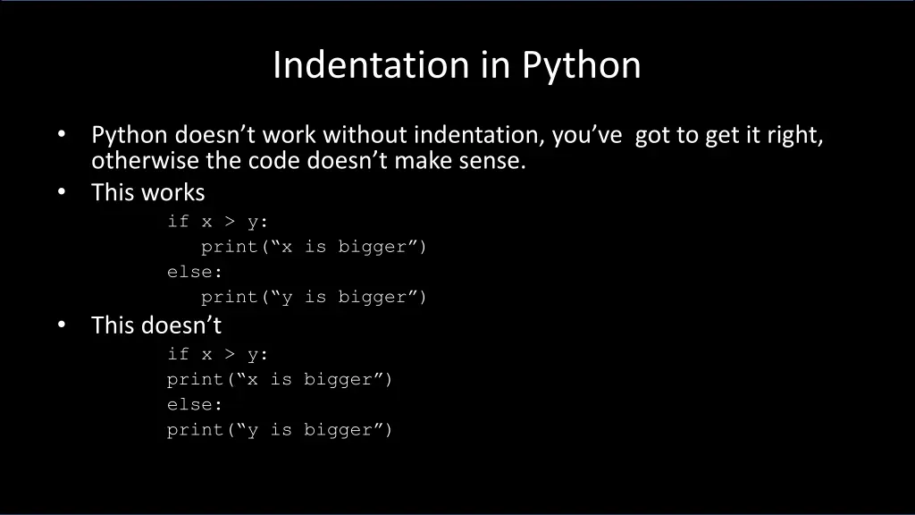 indentation in python