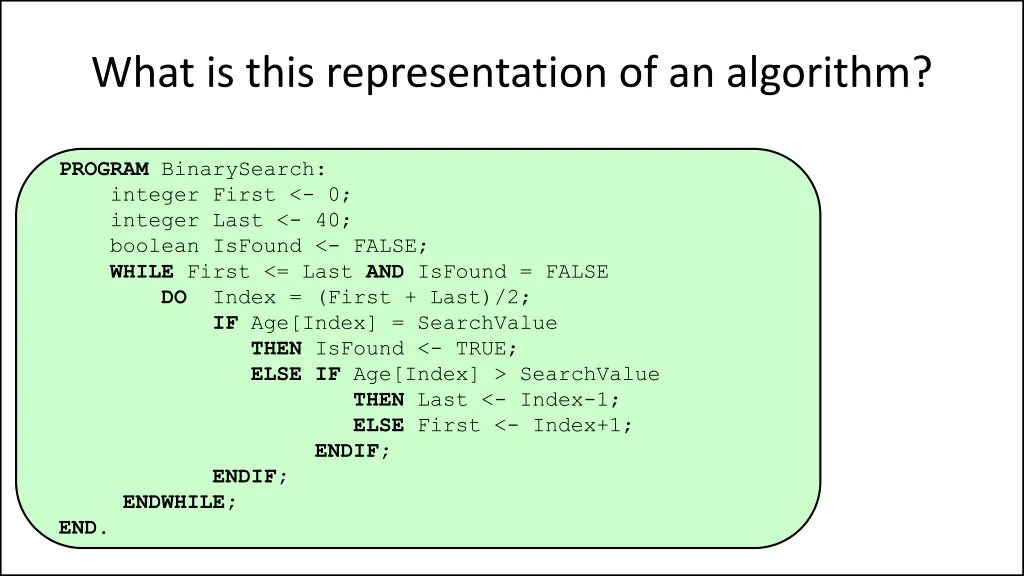 what is this representation of an algorithm