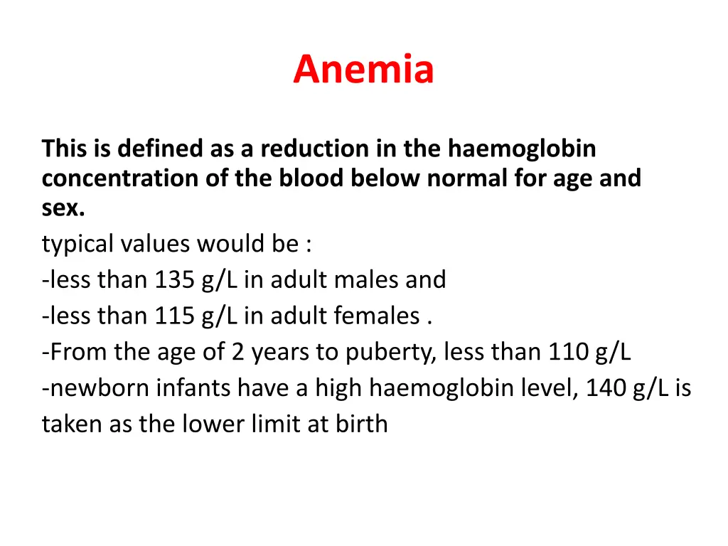 anemia