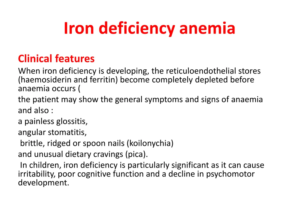 iron deficiency anemia