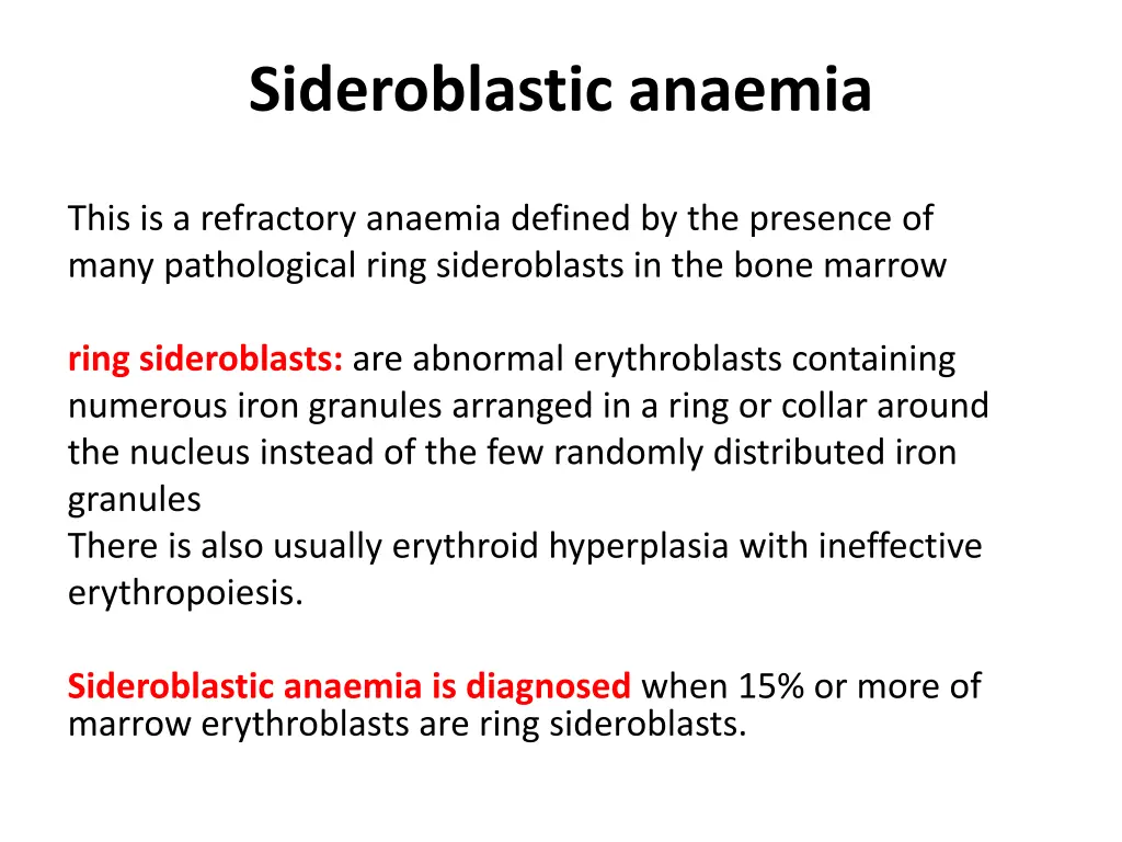 sideroblastic anaemia