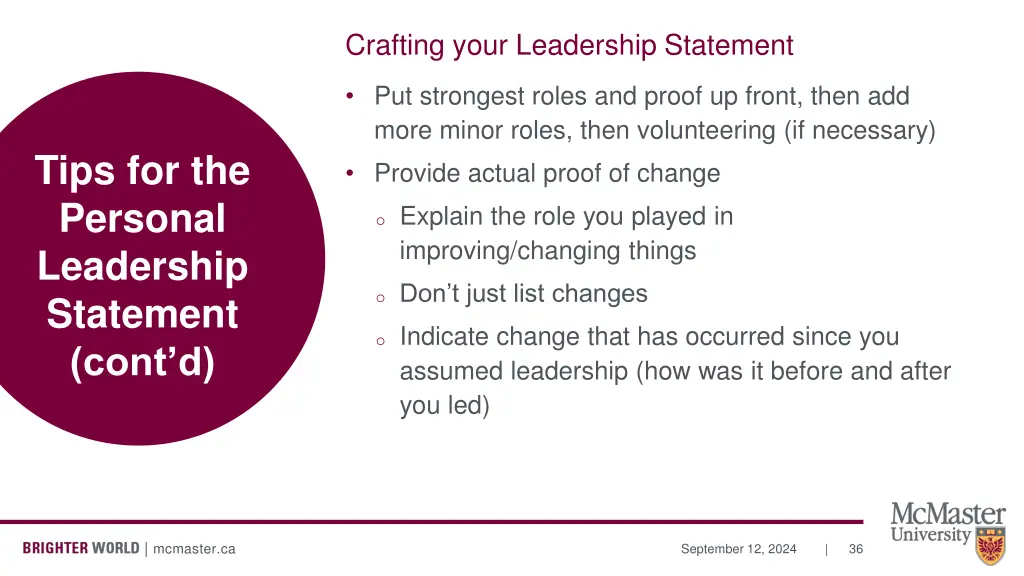 crafting your leadership statement