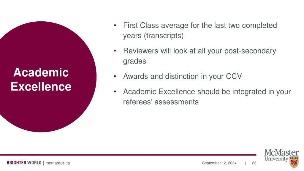 first class average for the last two completed