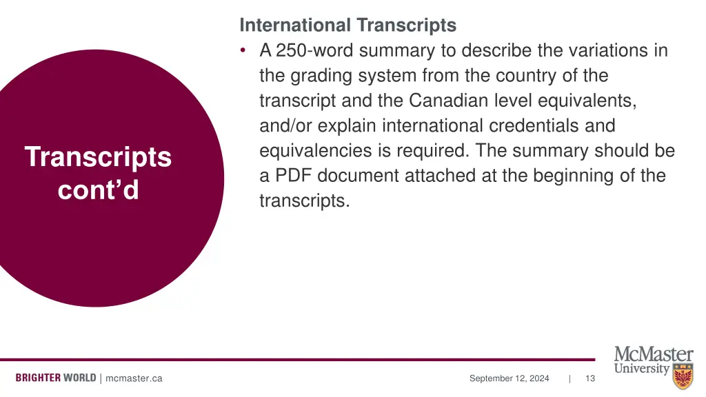 international transcripts a 250 word summary