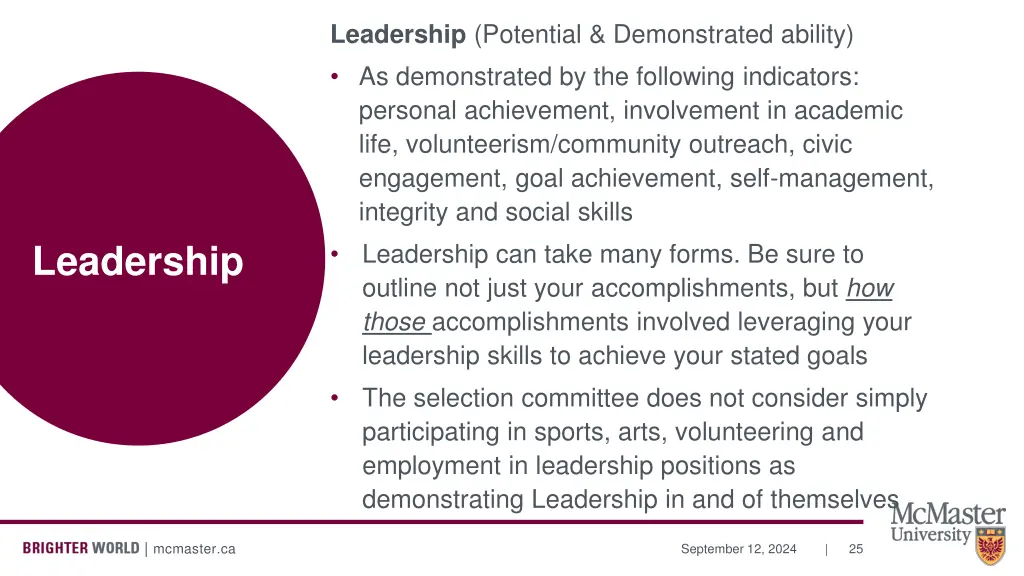 leadership potential demonstrated ability