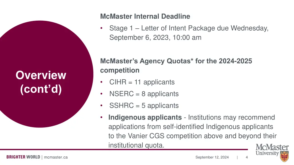 mcmaster internal deadline