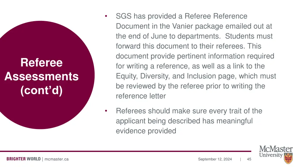 sgs has provided a referee reference document