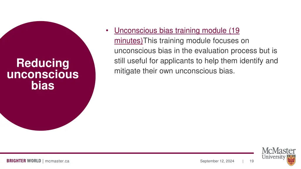 unconscious bias training module 19 minutes this