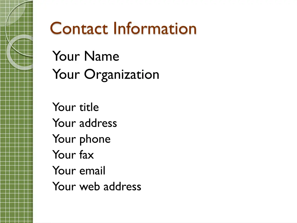 contact information