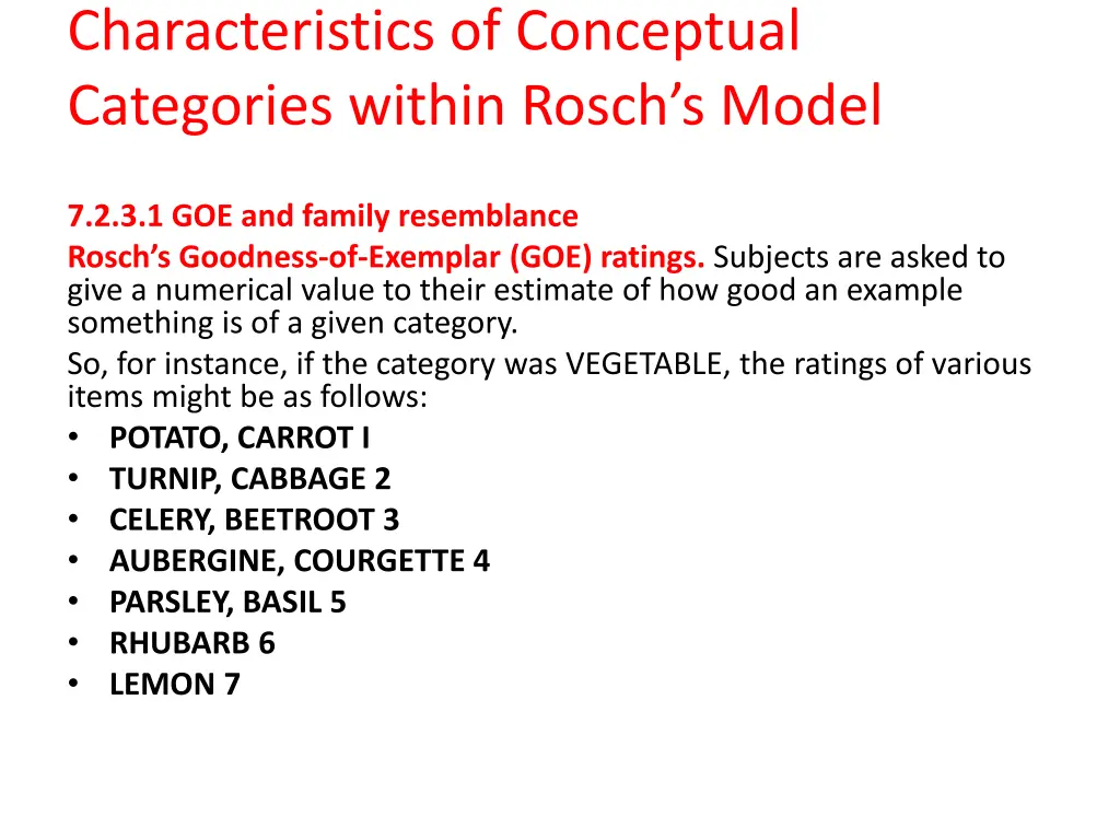 characteristics of conceptual categories within