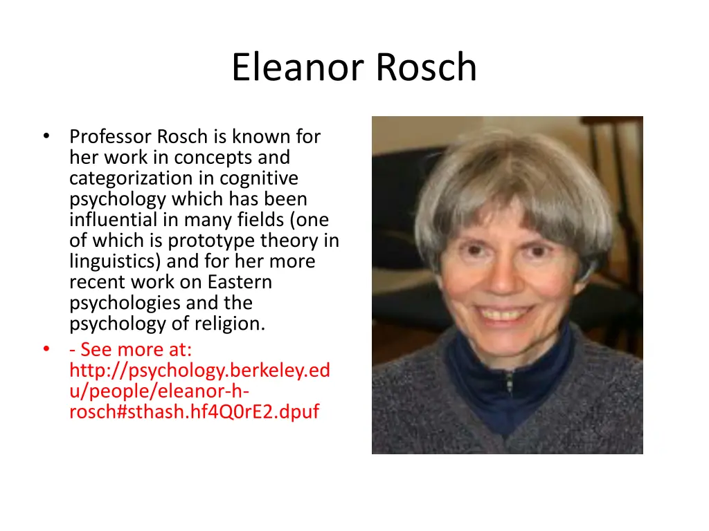 eleanor rosch