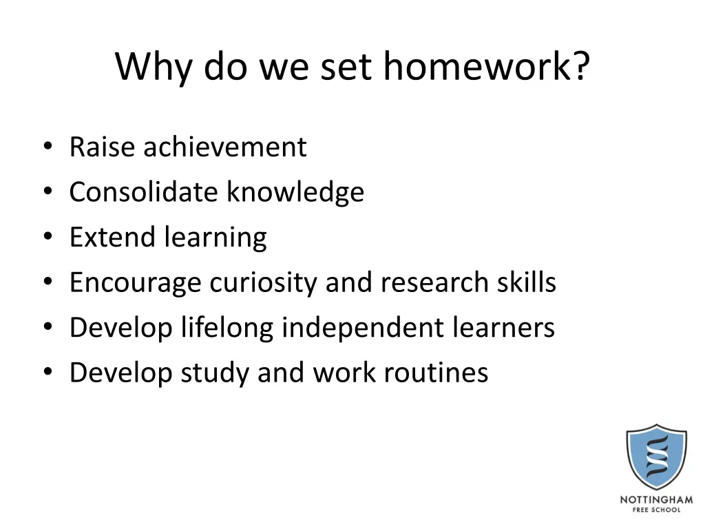 why do we set homework