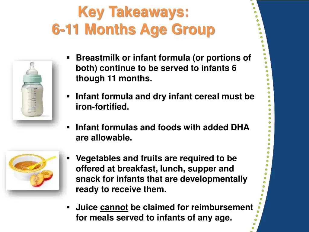 key takeaways 6 11 months age group