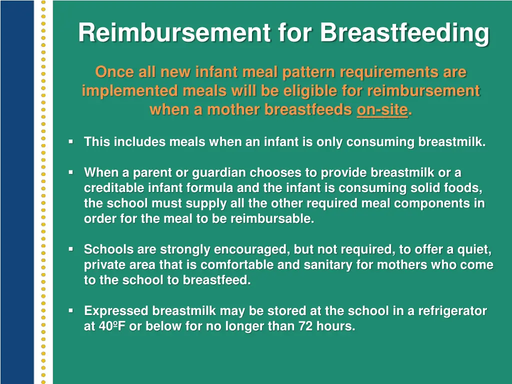 reimbursement for breastfeeding