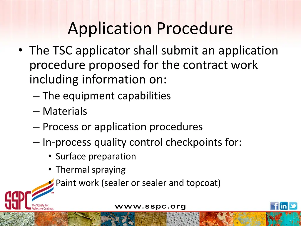 application procedure the tsc applicator shall