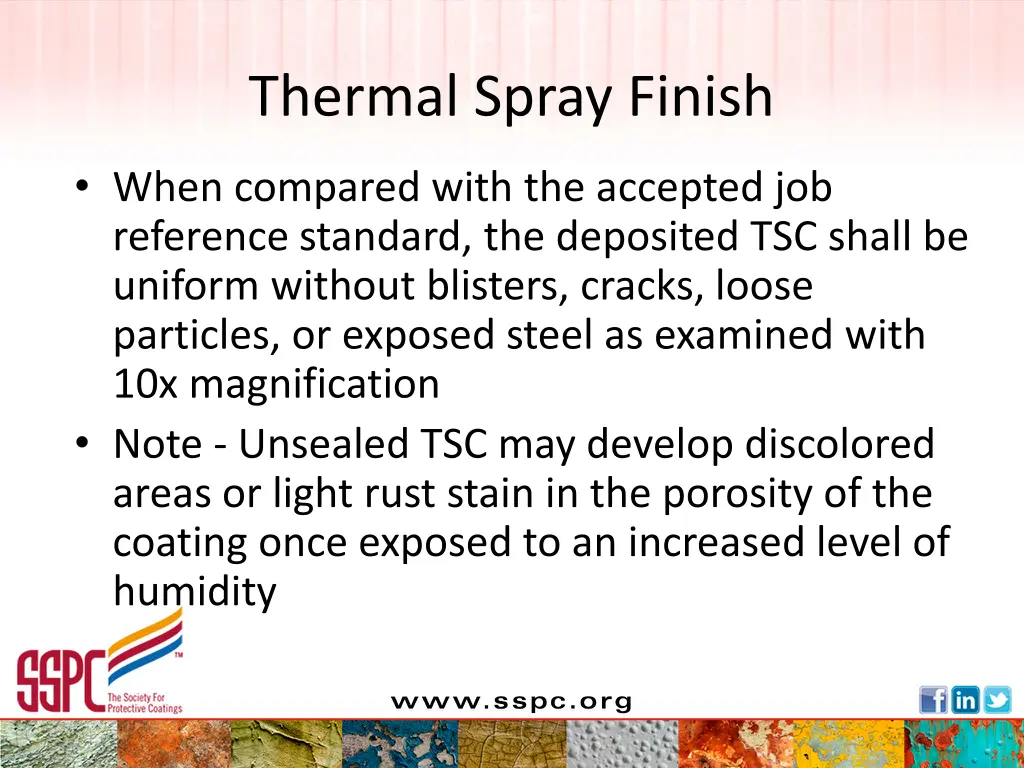 thermal spray finish