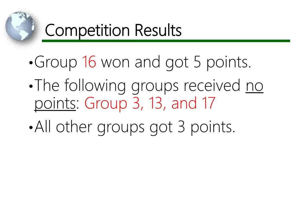 competition results competition results