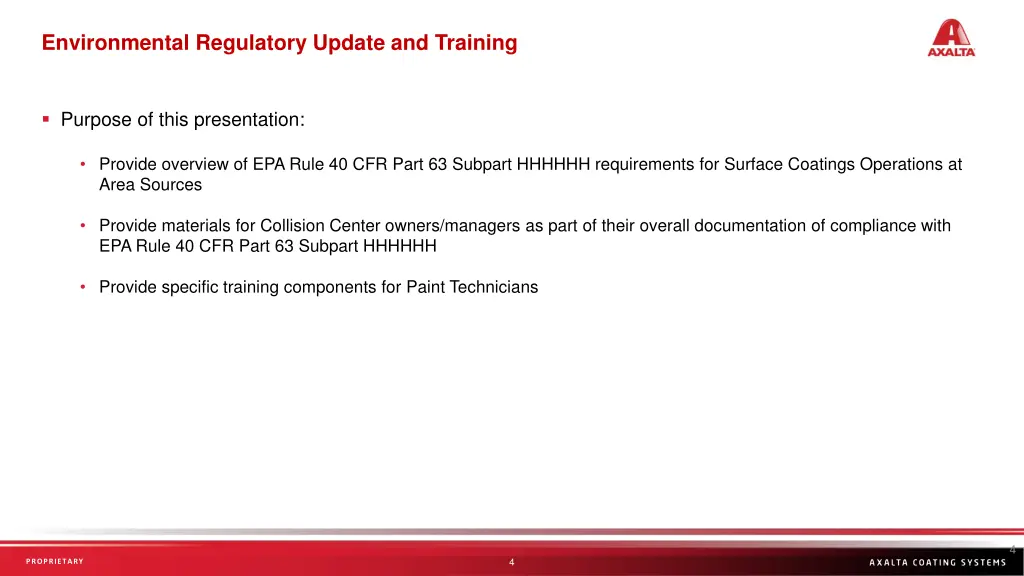 environmental regulatory update and training