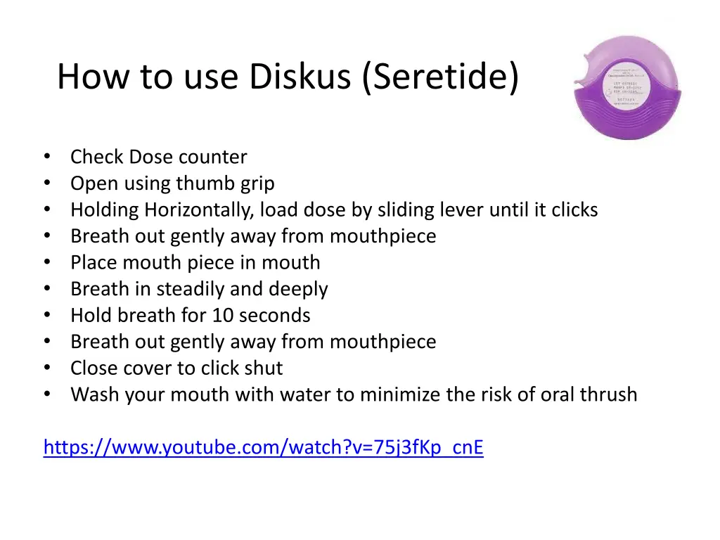 how to use diskus seretide