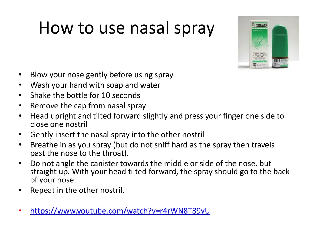 how to use nasal spray