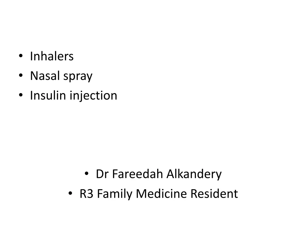 inhalers nasal spray insulin injection