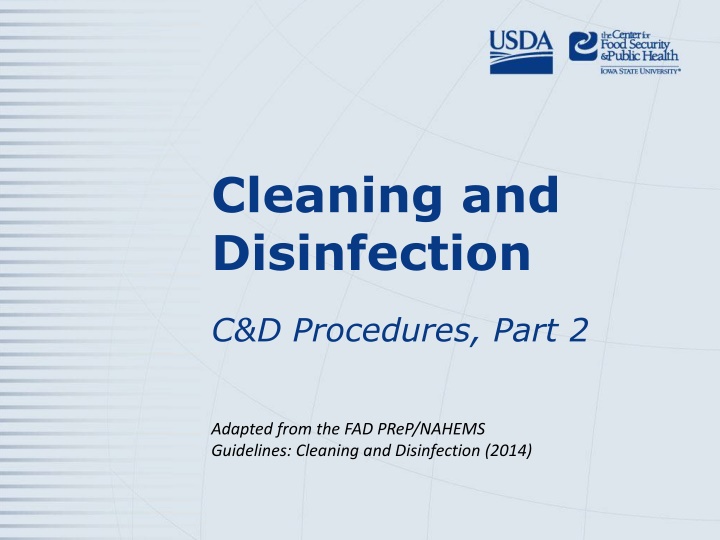 cleaning and disinfection