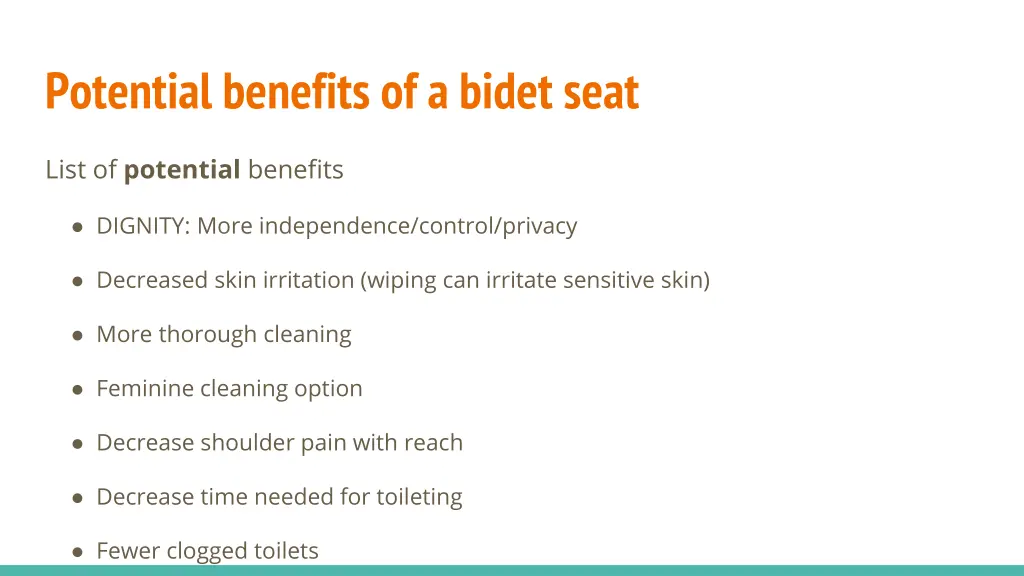 potential benefits of a bidet seat