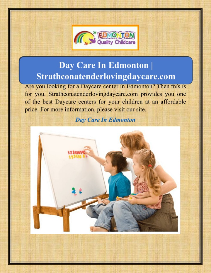 are you looking for a daycare center in edmonton