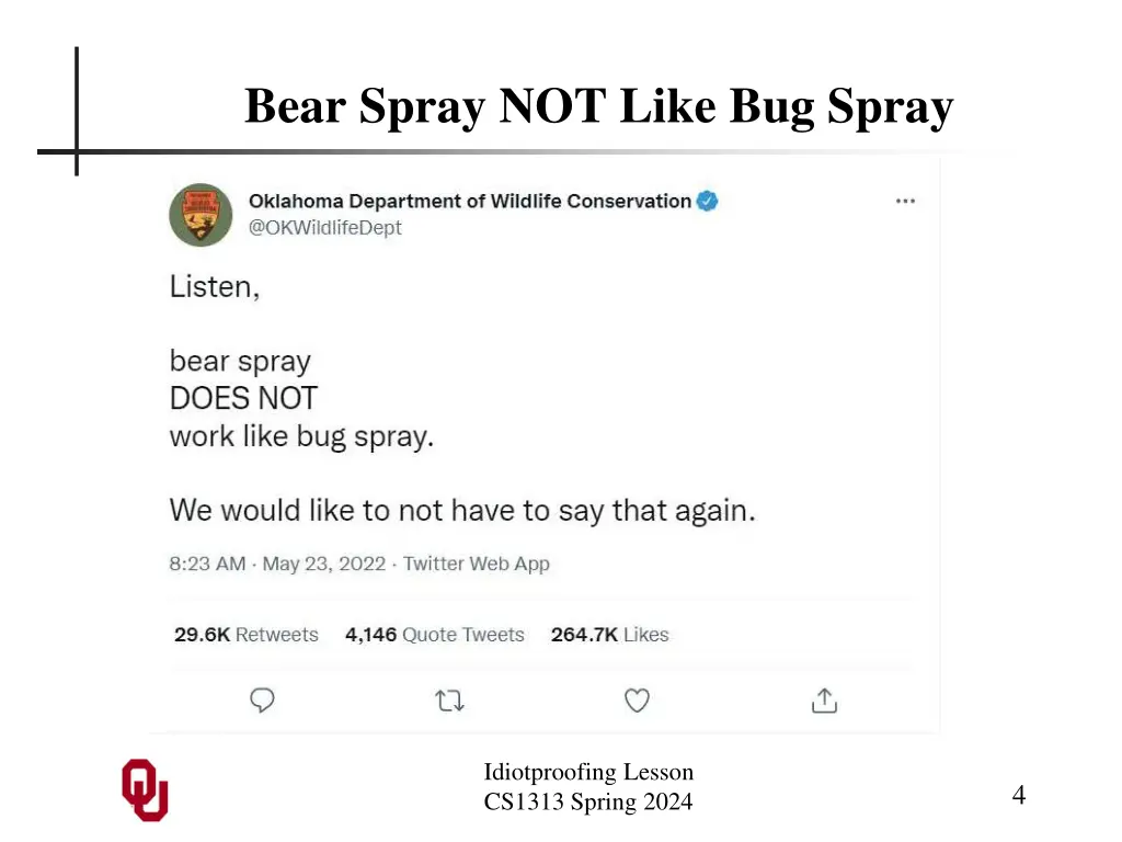 bear spray not like bug spray