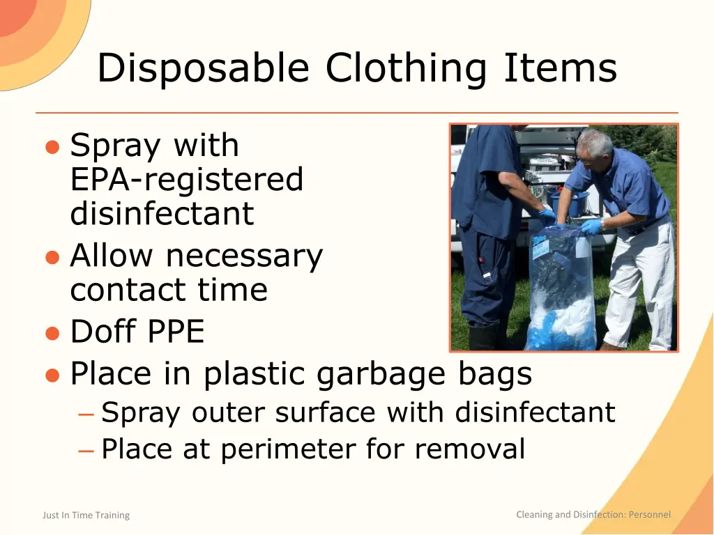 disposable clothing items