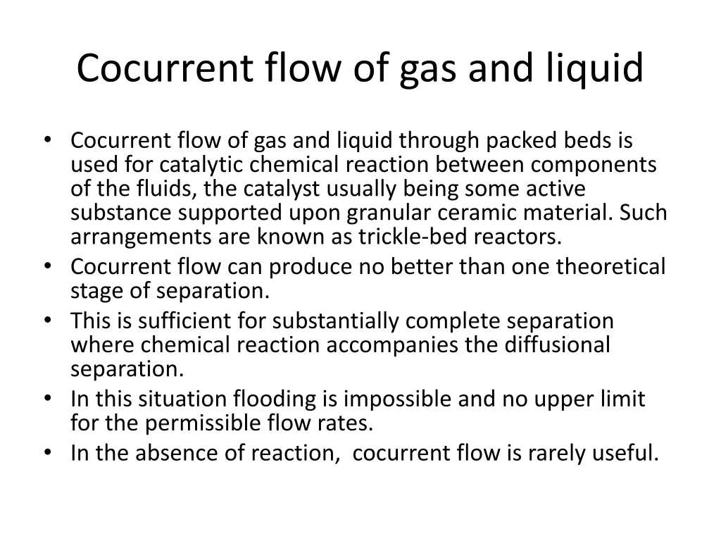 cocurrent flow of gas and liquid