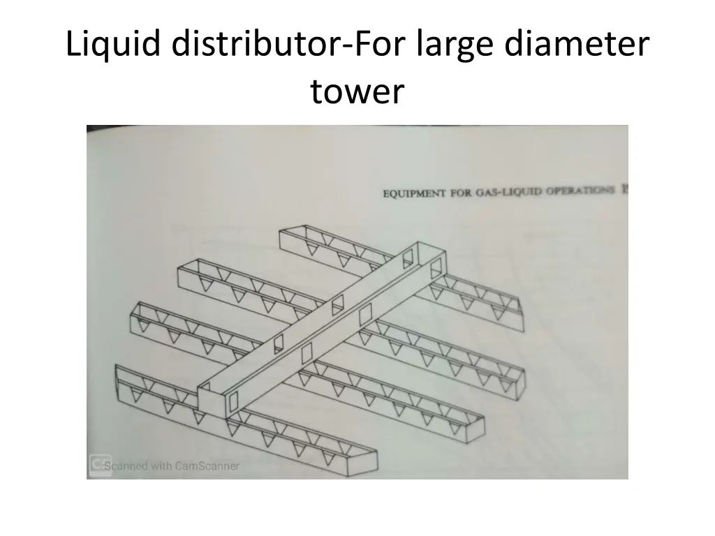 liquid distributor for large diameter tower