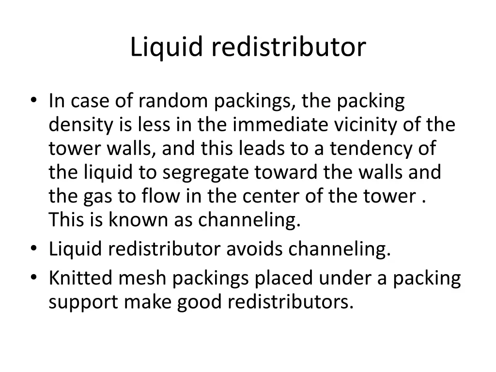 liquid redistributor