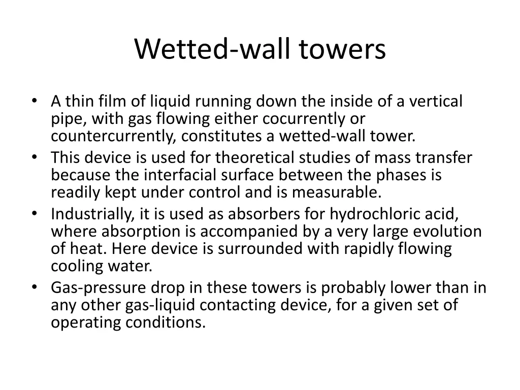 wetted wall towers