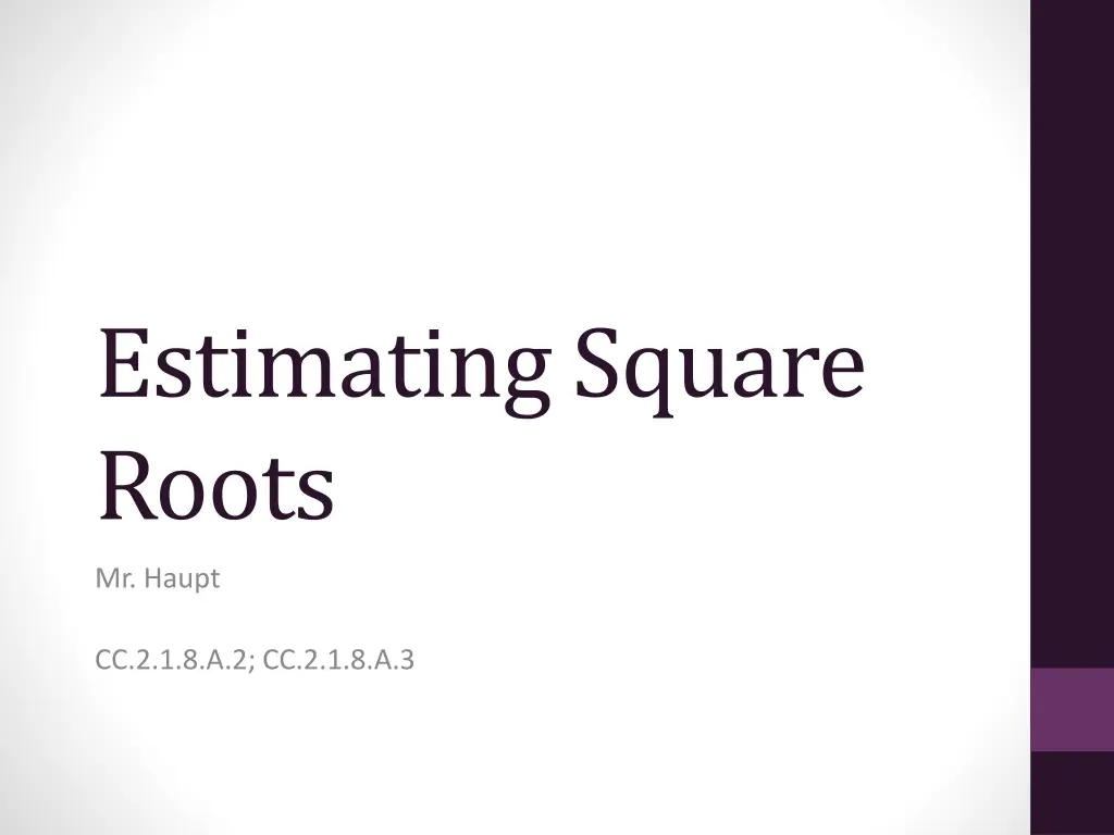 estimating square roots