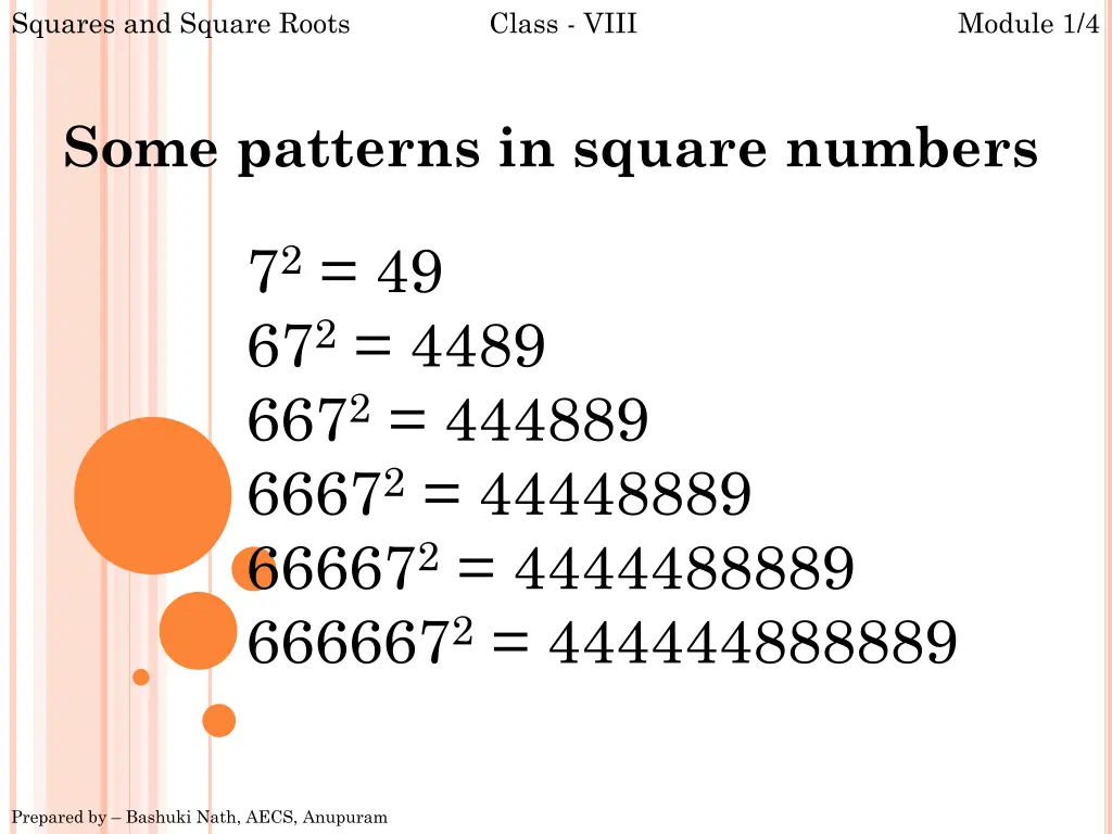 squares and square roots 13