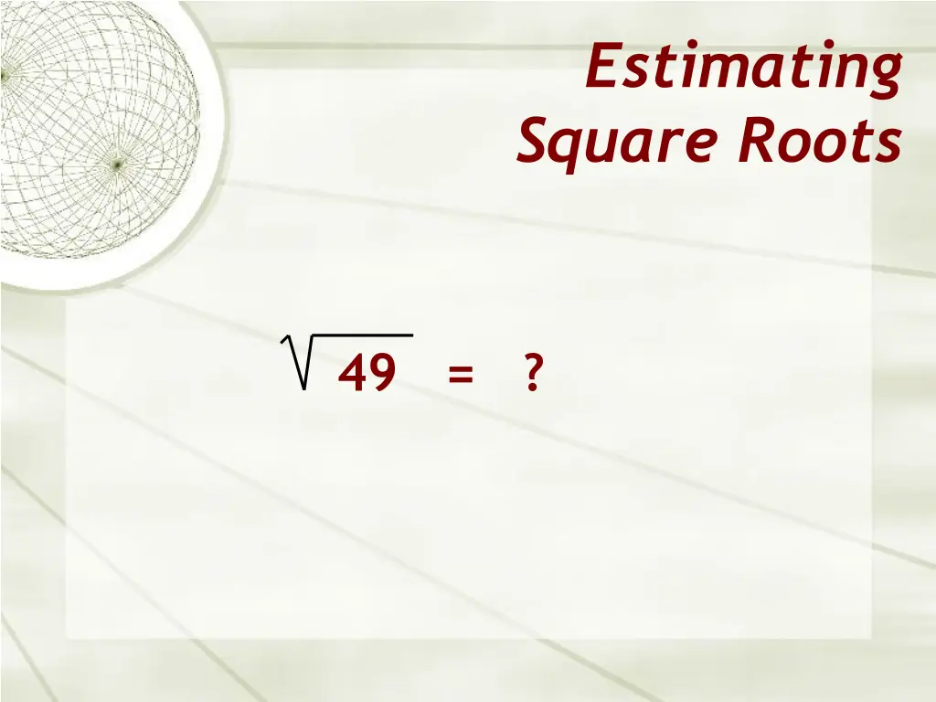 estimating square roots 2