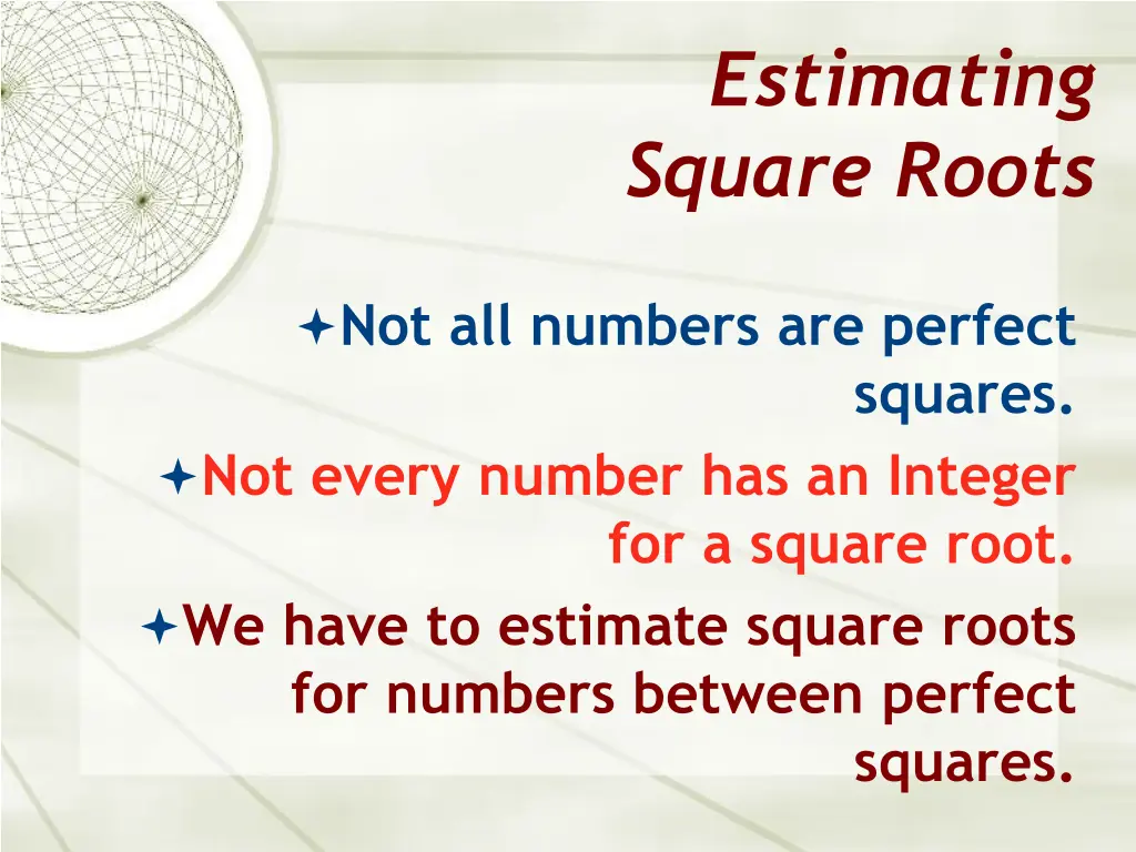 estimating square roots 6