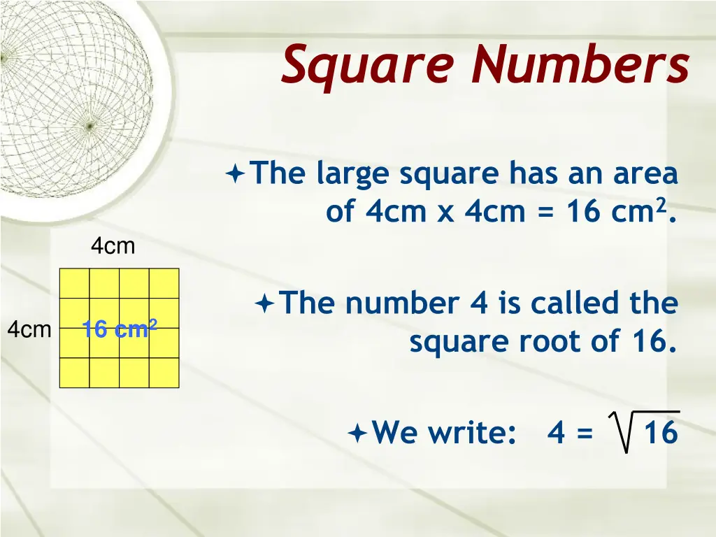 square numbers 4