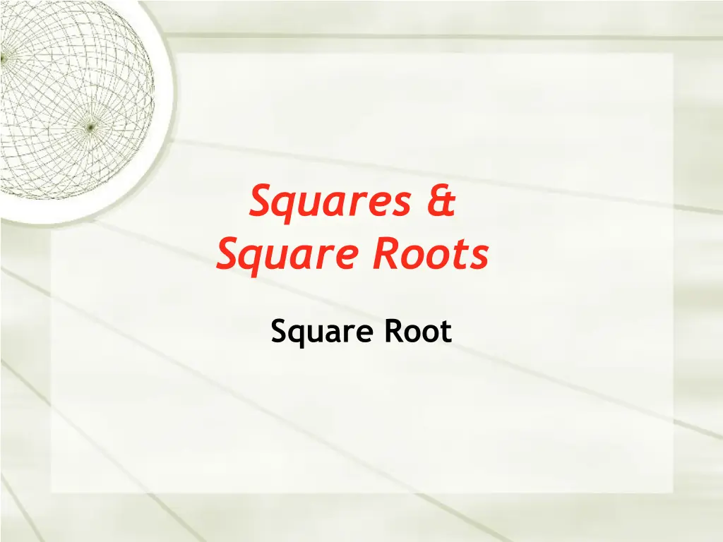 squares square roots 1