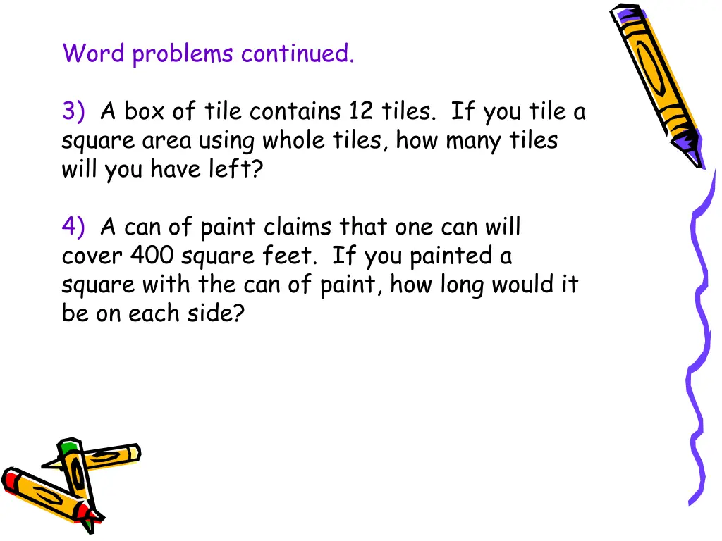 word problems continued