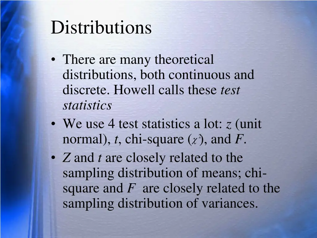 distributions