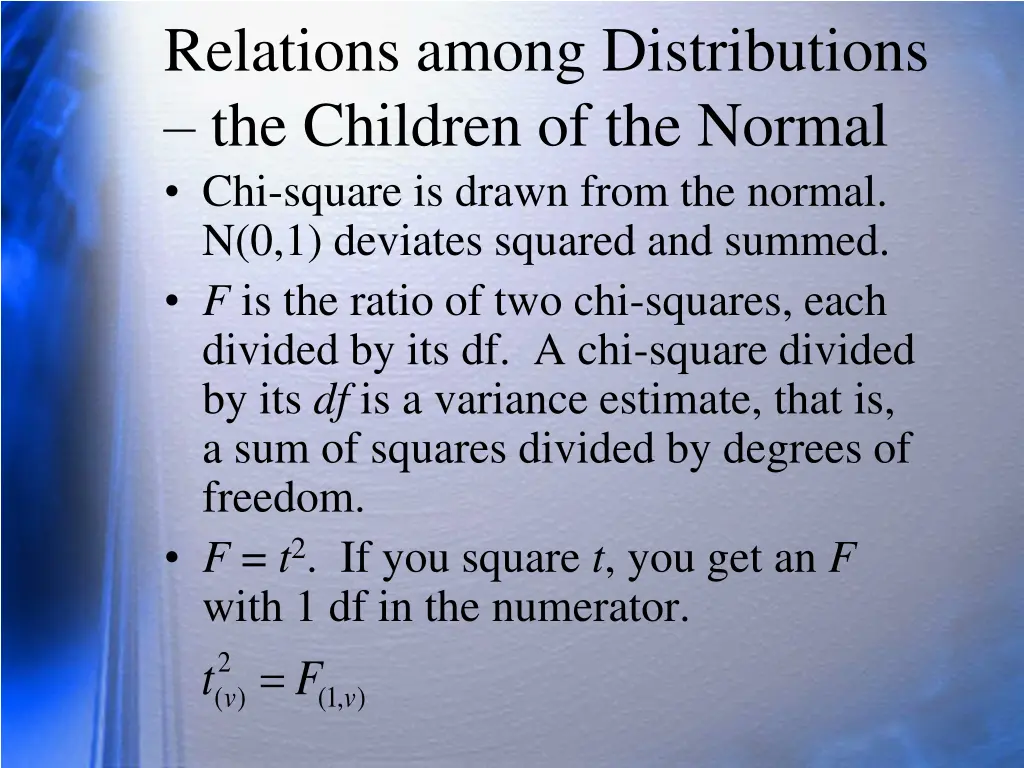 relations among distributions the children