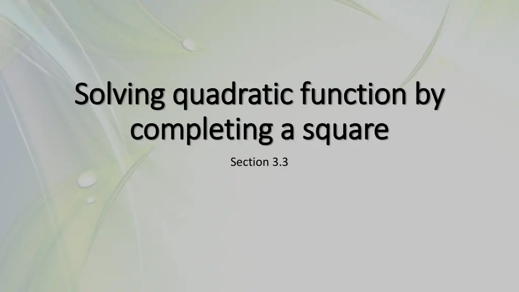 solving quadratic function by solving quadratic