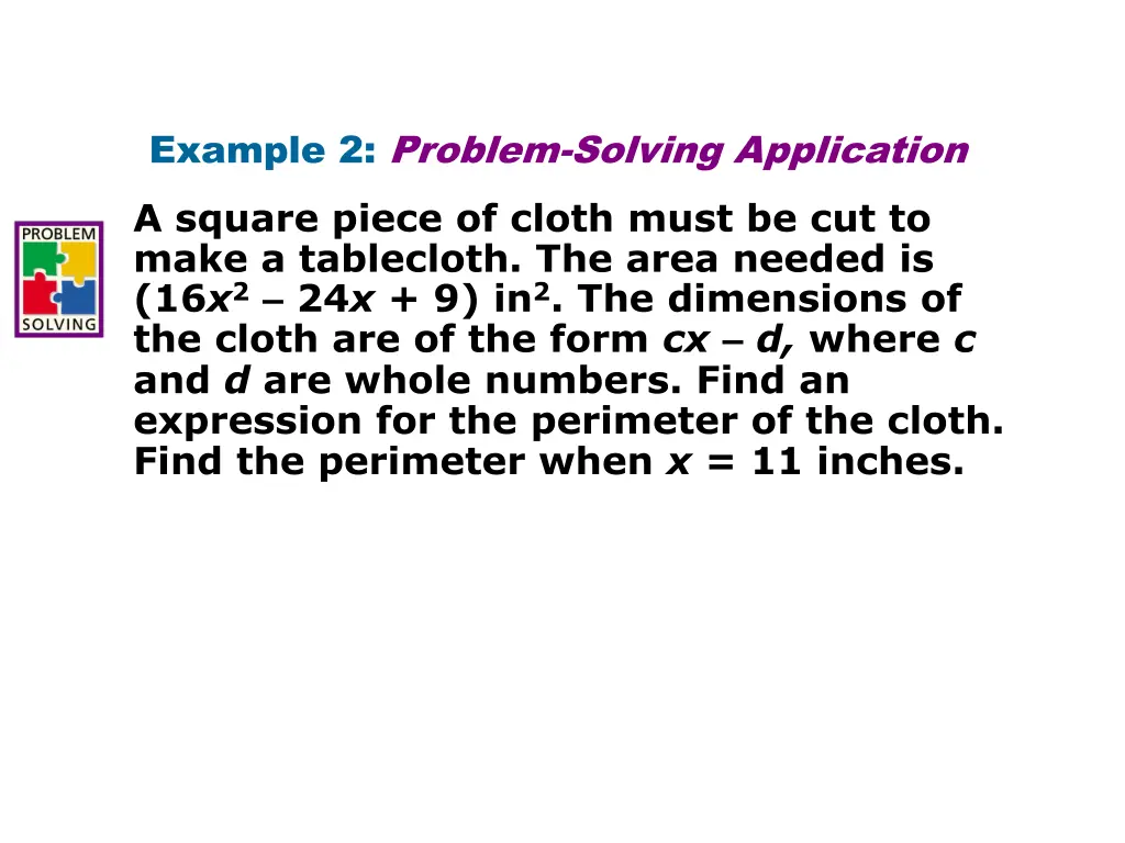 example 2 problem solving application